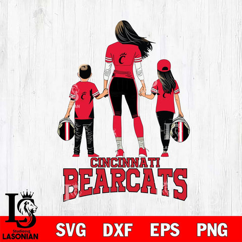 Cincinnati Bearcats Mother and son Rugby SVG DXF EPS PNG FILE,NCAA SVG, Father day Digital Download,Instant Download, Silhouette