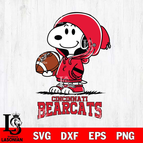 Cincinnati Bearcats Snoopy Football Svg Eps Dxf Png File, NCAA svg , Digital Download , Instant Download, Cricut File