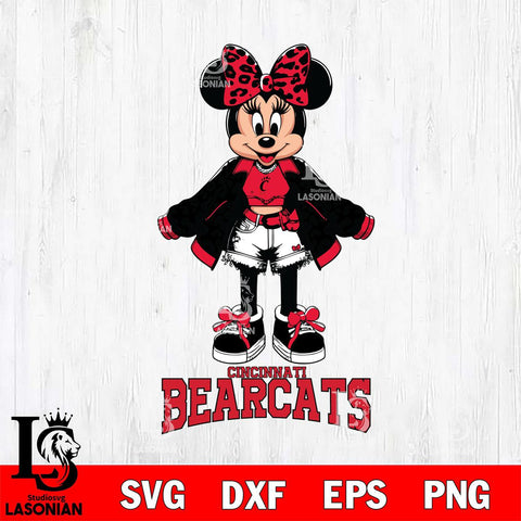 Cincinnati Bearcats Style Minnie Disney Svg Eps Dxf Png File, Digital Download, Instant Download