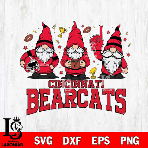 Cincinnati Bearcats Three Gnome FAN File Cut, NCAA SVG, Digital Download , Criucut , Silhouette