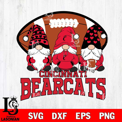 Cincinnati Bearcats Three Gnome Football File Cut, NCAA SVG, Digital Download , Criucut , Silhouette