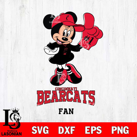 Cincinnati Bearcats #1 Fan Minnie Mouse Svg Eps Dxf Png File, Digital Download, Instant Download