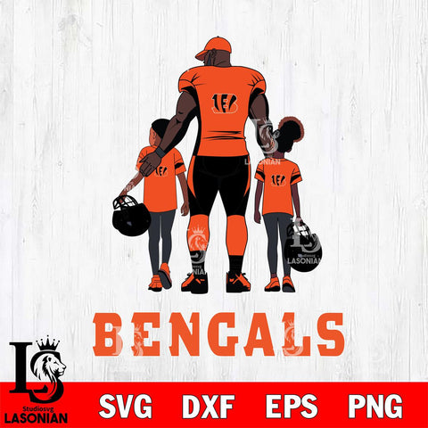 Cincinnati Bengals 3 Father and son Rugby SVG DXF EPS PNG FILE,NFL SVG, Father day Digital Download,Instant Download, Silhouette