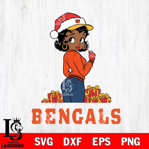 Cincinnati Bengals Betty Boop Back File Cut, NFL SVG DXF EPS PNG PDF File, Digital Download , Criucut , Silhouette