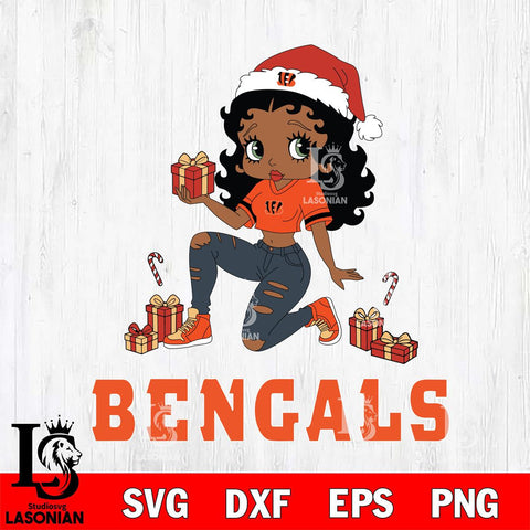 Cincinnati Bengals Betty Boop Gift File Cut, NFL SVG DXF EPS PNG PDF File, Digital Download , Criucut , Silhouette