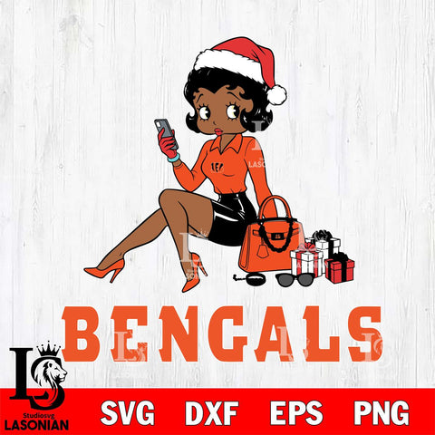 Cincinnati Bengals Betty Boop Phone File Cut, NFL SVG DXF EPS PNG PDF File, Digital Download , Criucut , Silhouette
