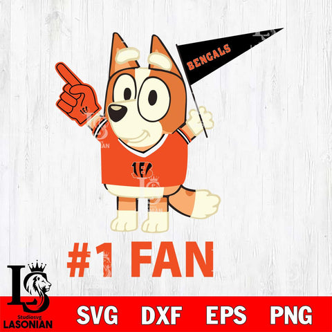 Cincinnati Bengals Bingo 1# Fan Cricut Files,Bluey Svg file,Digital Download ,Instant Download
