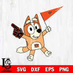 Cincinnati Bengals Bingo Bluey Flag Svg Eps Dxf Png File,NFL Cut Svg Files,Digital File,Sublimation