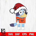 Cincinnati Bengals Bluey Cartoon Christmas Svg Eps Dxf Png File, Digital Download, Instant Download