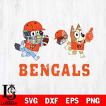 Cincinnati Bengals Bluey Chilli NFL 2 Svg Eps Dxf Png File, Digital Download, Instant Download