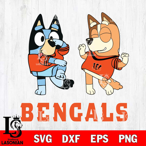 Cincinnati Bengals Bluey Chilli Sport Svg Eps Dxf Png File, Digital Download, Instant Download