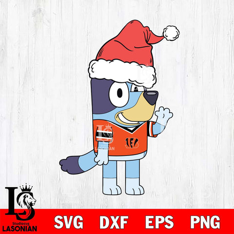 Cincinnati Bengals Bluey Christmas Svg Eps Dxf Png File, Digital Download, Instant Download