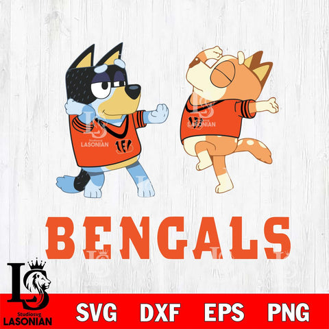 Cincinnati Bengals Bluey Dance Svg Eps Dxf Png File, Digital Download, Instant Download