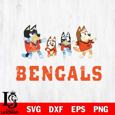 Cincinnati Bengals Bluey Dance Mode Squats Svg Eps Dxf Png File, Digital Download, Instant Download
