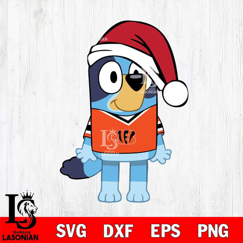 Cincinnati Bengals Bluey Dog Christmas Svg Eps Dxf Png File, Digital Download, Instant Download