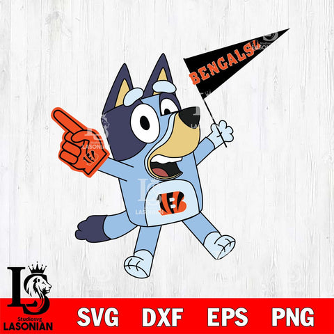 Cincinnati Bengals Bluey Flag NFL Football Svg Eps Dxf Png File, Digital Download, Instant Download