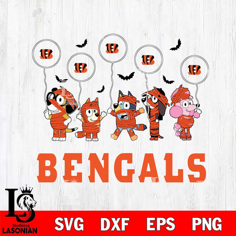 Cincinnati Bengals Bluey Halloween Spooky Svg Eps Dxf Png File, Digital Download, Instant Download