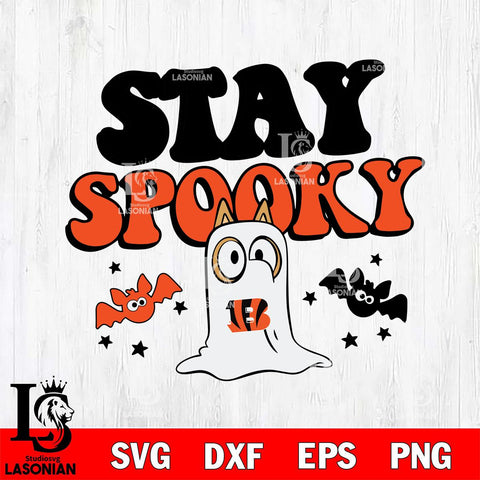 Cincinnati Bengals Bluey Halloween Stay Spooky Svg Eps Dxf Png File, Digital Download, Instant Download