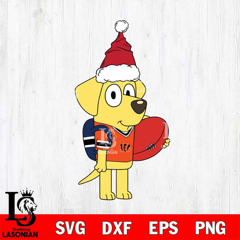Cincinnati Bengals Bluey Lucky Christmas Svg Eps Dxf Png File, Digital Download, Instant Download