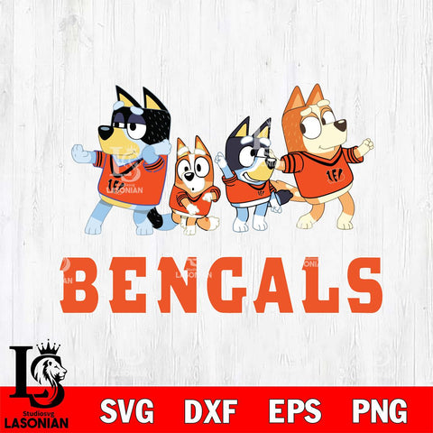Cincinnati Bengals Bluey Mode Dance Squats Svg Eps Dxf Png File, Digital Download, Instant Download
