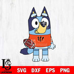Cincinnati Bengals Bluey NFL 2 Svg Eps Dxf Png File, Digital Download, Instant Download