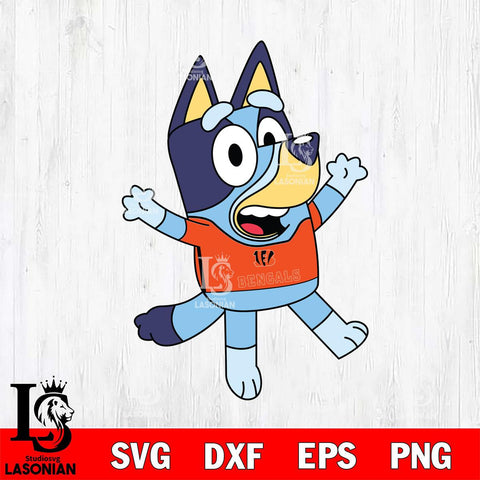Cincinnati Bengals Bluey NFL 3 Svg Eps Dxf Png File, Digital Download, Instant Download