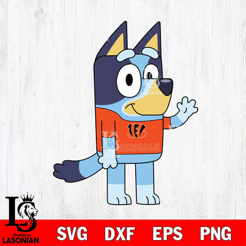 Cincinnati Bengals Bluey NFL 4 Svg Eps Dxf Png File, Digital Download, Instant Download