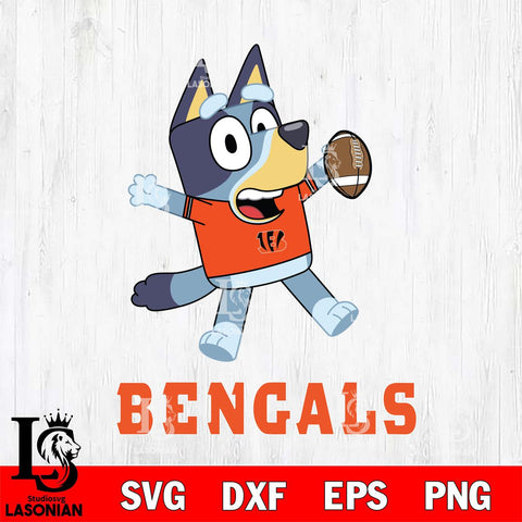 Cincinnati Bengals Bluey Sport Football Cricut Files,Bluey Svg file,Digital Download ,Instant Download