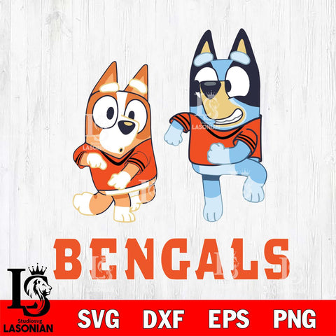 Cincinnati Bengals Bluey with Chilli Dance Svg Eps Dxf Png File, Digital Download, Instant Download