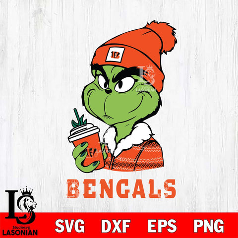 Cincinnati Bengals Boujee Grinch Christmas Svg Eps Dxf Png File,Cricut svg files, Digital Download, Instant Download