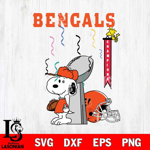 Cincinnati Bengals Charlie Brown and Snoopy Super Bowl Svg Eps Dxf Png File, NFL svg , Digital Download , Instant Download, Cricut File