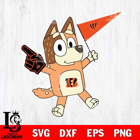 Cincinnati Bengals Chilli Heeler Bluey Flag Svg Eps Dxf Png File,NFL Cut Svg Files,Digital File,Sublimation