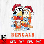 Cincinnati Bengals Christmas Bluey Family Sport Svg Eps Dxf Png File,Cut Svg Files, Digital File, Sublimation
