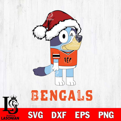 Cincinnati Bengals Christmas Bluey Hat Svg Eps Dxf Png File,Cut Svg Files, Digital File, Sublimation
