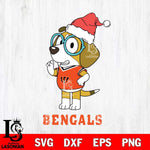Cincinnati Bengals Christmas Bluey Honey Sport Svg Eps Dxf Png File,Cut Svg Files, Digital File, Sublimation
