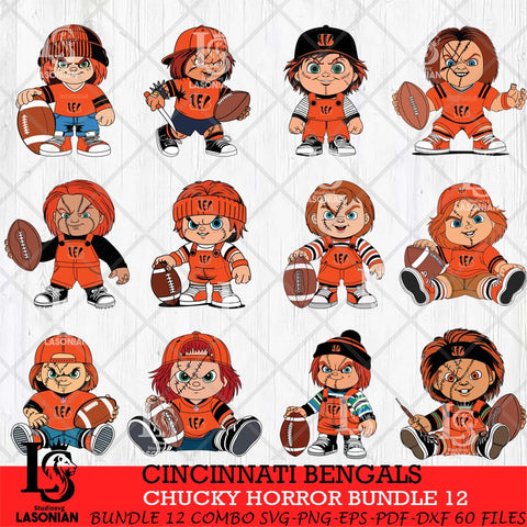 Cincinnati Bengals Chucky Horror Bundle 12 SVG Svg Eps Dxf Png File, Bundle NFL svg, Digital Download, Instant Download