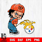 Cincinnati Bengals Chucky Piss On Pittsburgh Steelers Svg Eps Dxf Png File, Digital Download, Instant Download
