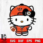 Cincinnati Bengals Cute Hello Kitty Football 10 Svg Eps Dxf Png File, NFL svg, Digital Download, Instant Download