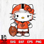 Cincinnati Bengals Cute Hello Kitty Football 3 Svg Eps Dxf Png File, NFL svg, Digital Download, Instant Download