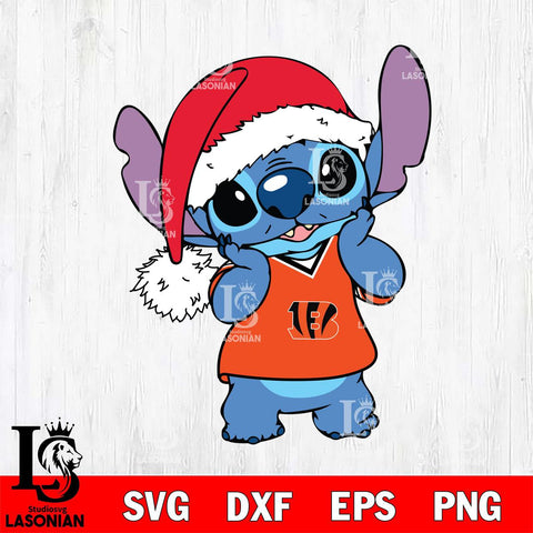 Cincinnati Bengals Cute Stitch Christmas Svg Eps Dxf Png File, Digital Download, Instant Download