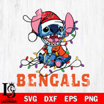 Cincinnati Bengals Cute Stitch Christmas Svg