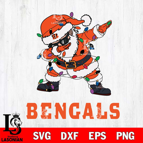 Cincinnati Bengals Dabbing Santa Claus Ugly Christmas Svg Eps Dxf Png File,NFL Svg Files,Digital Download,Sublimation,Instant Download