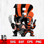Cincinnati Bengals Deadpool And Wolverine Svg Eps Dxf Png File, Digital Download, Instant Download