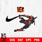 Cincinnati Bengals Deadpool Nike Svg Eps Dxf Png File, Digital Download, Instant Download