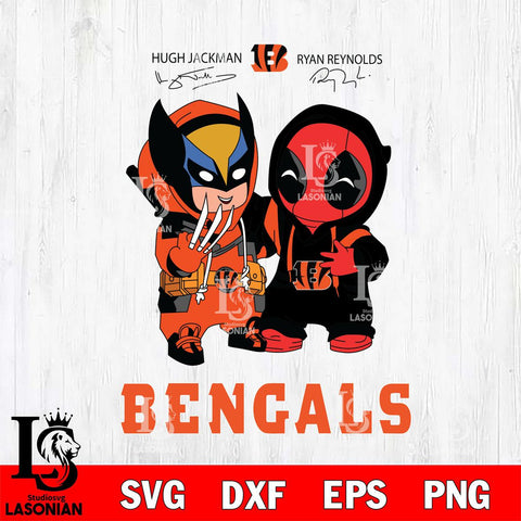 Cincinnati Bengals Deadpool X Wolverine Funny Svg Eps Dxf Png File, Digital Download, Instant Download