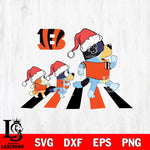 Cincinnati Bengals Family Bluey Walking Christmas Svg Eps Dxf Png File, Digital Download, Instant Download