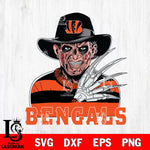 Cincinnati Bengals Freddy Krueger Horror Halloween Svg Eps Dxf Png File, Digital Download, Instant Download
