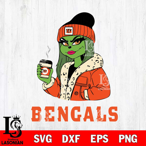 Cincinnati Bengals Girls Grinch Bougie Svg Eps Dxf Png File, Digital Download, Instant Download