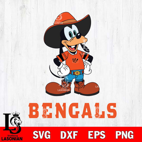 Cincinnati Bengals Goofy Cowboy Sport SVG DXF EPS PNG FILE,NFL Cricut ,Football Digital Download,Instant Download, Silhouette