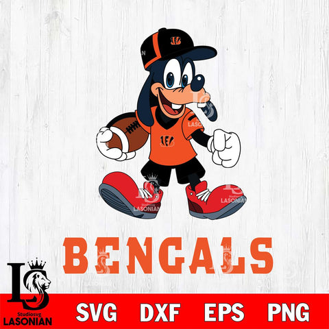 Cincinnati Bengals Goofy Football Player SVG DXF EPS PNG FILE,NFL Cricut ,Football Digital Download,Instant Download, Silhouette